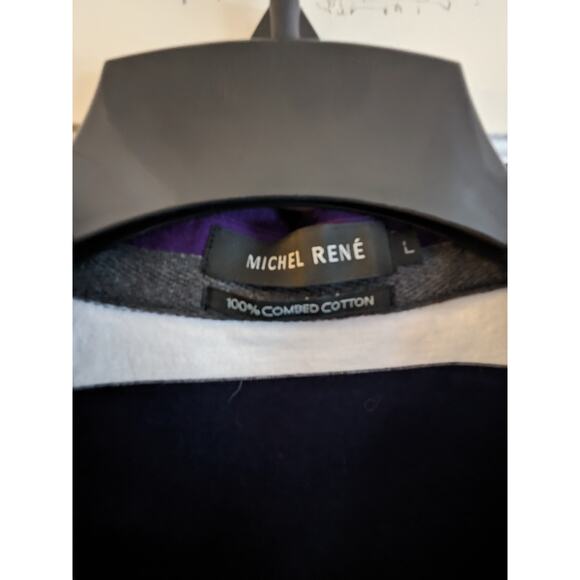 Michael Rene Striped Long Sleeve Polo Shirt - Picture 2 of 3